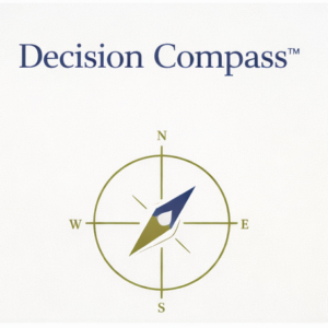 Decision Compass icon on a clean white background, signalling structured decision guidance.