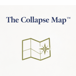 The Collapse Map™ icon: a minimalist line map with a compass symbol.