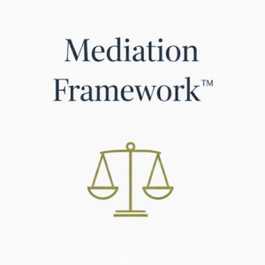 Mediation Framework™ icon showing balanced scales